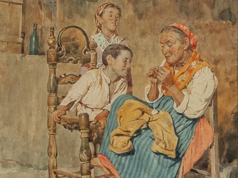1849-Vincenzo Loria - Lezione di cucito